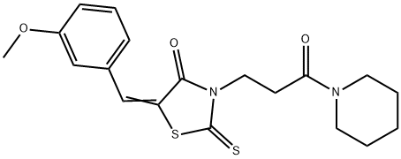 5-(3-methoxybenzylidene)-3-[3-oxo-3-(1-piperidinyl)propyl]-2-thioxo-1,3-thiazolidin-4-one Struktur