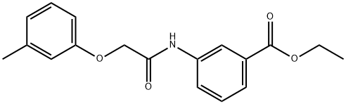 ethyl 3-{[(3-methylphenoxy)acetyl]amino}benzoate Struktur