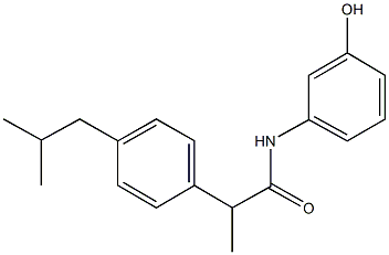 N-(3-hydroxyphenyl)-2-(4-isobutylphenyl)propanamide Struktur