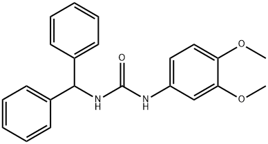 N-benzhydryl-N'-(3,4-dimethoxyphenyl)urea Struktur