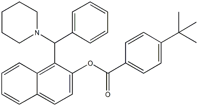 1-[phenyl(1-piperidinyl)methyl]-2-naphthyl 4-tert-butylbenzoate Struktur