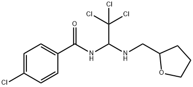 4-chloro-N-{2,2,2-trichloro-1-[(tetrahydrofuran-2-ylmethyl)amino]ethyl}benzamide Struktur