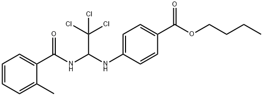 butyl 4-({2,2,2-trichloro-1-[(2-methylbenzoyl)amino]ethyl}amino)benzoate Struktur