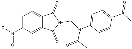 N-(4-acetylphenyl)-N-({5-nitro-1,3-dioxo-1,3-dihydro-2H-isoindol-2-yl}methyl)acetamide Struktur