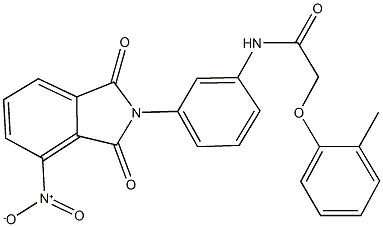 N-(3-{4-nitro-1,3-dioxo-1,3-dihydro-2H-isoindol-2-yl}phenyl)-2-(2-methylphenoxy)acetamide Struktur