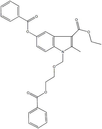 ethyl 5-(benzoyloxy)-1-{[2-(benzoyloxy)ethoxy]methyl}-2-methyl-1H-indole-3-carboxylate Struktur