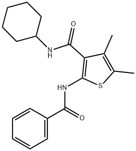 2-(benzoylamino)-N-cyclohexyl-4,5-dimethyl-3-thiophenecarboxamide Struktur