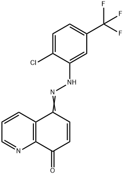 5,8-quinolinedione 5-{[2-chloro-5-(trifluoromethyl)phenyl]hydrazone} Struktur