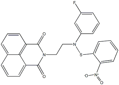 2-{2-[3-fluoro({2-nitrophenyl}sulfanyl)anilino]ethyl}-1H-benzo[de]isoquinoline-1,3(2H)-dione Struktur