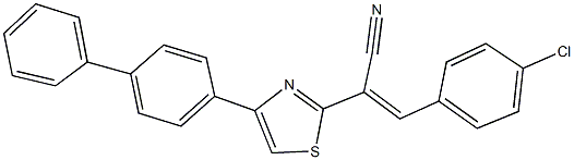 2-(4-[1,1'-biphenyl]-4-yl-1,3-thiazol-2-yl)-3-(4-chlorophenyl)acrylonitrile Struktur