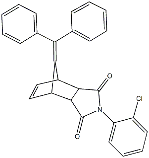 4-(2-chlorophenyl)-10-(diphenylmethylene)-4-azatricyclo[5.2.1.0~2,6~]dec-8-ene-3,5-dione Struktur