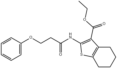 ethyl 2-[(3-phenoxypropanoyl)amino]-4,5,6,7-tetrahydro-1-benzothiophene-3-carboxylate Struktur