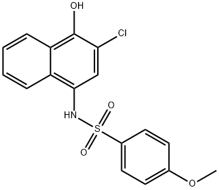 N-(3-chloro-4-hydroxy-1-naphthyl)-4-methoxybenzenesulfonamide Struktur