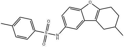 4-methyl-N-(8-methyl-6,7,8,9-tetrahydrodibenzo[b,d]furan-2-yl)benzenesulfonamide Struktur