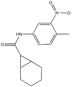 N-{3-nitro-4-methylphenyl}bicyclo[4.1.0]heptane-7-carboxamide Struktur