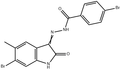 4-bromo-N'-(6-bromo-5-methyl-2-oxo-1,2-dihydro-3H-indol-3-ylidene)benzohydrazide Struktur