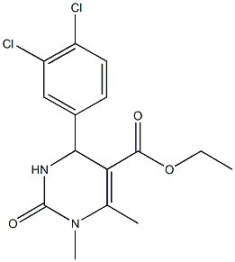 ethyl 4-(3,4-dichlorophenyl)-1,6-dimethyl-2-oxo-1,2,3,4-tetrahydro-5-pyrimidinecarboxylate Struktur