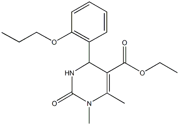 ethyl 1,6-dimethyl-2-oxo-4-(2-propoxyphenyl)-1,2,3,4-tetrahydro-5-pyrimidinecarboxylate Struktur