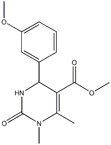 methyl 4-(3-methoxyphenyl)-1,6-dimethyl-2-oxo-1,2,3,4-tetrahydro-5-pyrimidinecarboxylate Struktur