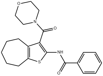 N-[3-(4-morpholinylcarbonyl)-5,6,7,8-tetrahydro-4H-cyclohepta[b]thien-2-yl]benzamide Struktur