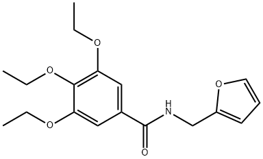 3,4,5-triethoxy-N-(2-furylmethyl)benzamide Struktur