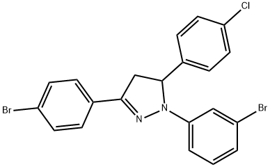 1-(3-bromophenyl)-3-(4-bromophenyl)-5-(4-chlorophenyl)-4,5-dihydro-1H-pyrazole Struktur