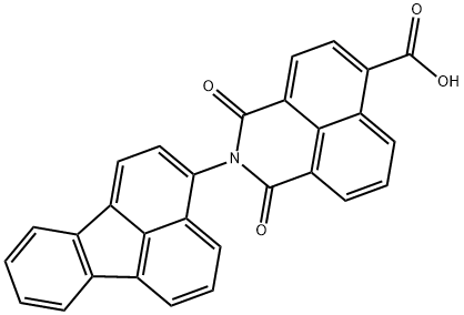 2-(3-fluoranthenyl)-1,3-dioxo-2,3-dihydro-1H-benzo[de]isoquinoline-6-carboxylic acid Struktur