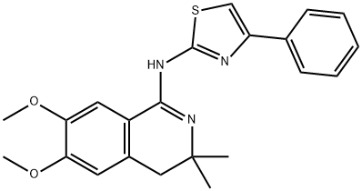 6,7-dimethoxy-3,3-dimethyl-N-(4-phenyl-1,3-thiazol-2-yl)-3,4-dihydro-1-isoquinolinamine Struktur