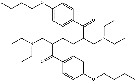 1,6-bis[4-(butyloxy)phenyl]-2,5-bis[(diethylamino)methyl]hexane-1,6-dione Struktur