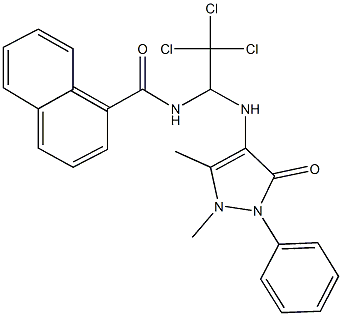 N-{2,2,2-trichloro-1-[(1,5-dimethyl-3-oxo-2-phenyl-2,3-dihydro-1H-pyrazol-4-yl)amino]ethyl}naphthalene-1-carboxamide Struktur