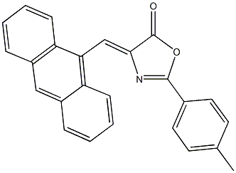 4-(9-anthrylmethylene)-2-(4-methylphenyl)-1,3-oxazol-5(4H)-one Struktur