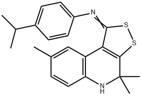 N-(4-isopropylphenyl)-N-(4,4,8-trimethyl-4,5-dihydro-1H-[1,2]dithiolo[3,4-c]quinolin-1-ylidene)amine Struktur