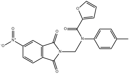 N-({5-nitro-1,3-dioxo-1,3-dihydro-2H-isoindol-2-yl}methyl)-N-(4-methylphenyl)-2-furamide Struktur