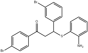 3-[(2-aminophenyl)sulfanyl]-3-(3-bromophenyl)-1-(4-bromophenyl)-1-propanone Struktur