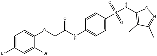 2-(2,4-dibromophenoxy)-N-(4-{[(3,4-dimethyl-5-isoxazolyl)amino]sulfonyl}phenyl)acetamide Struktur