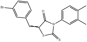 5-(3-bromobenzylidene)-3-(3,4-dimethylphenyl)-2-thioxo-1,3-thiazolidin-4-one Struktur