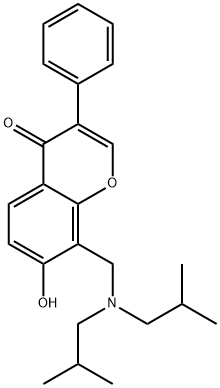 8-[(diisobutylamino)methyl]-7-hydroxy-3-phenyl-4H-chromen-4-one Struktur