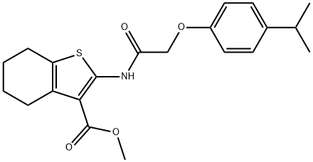 methyl 2-{[(4-isopropylphenoxy)acetyl]amino}-4,5,6,7-tetrahydro-1-benzothiophene-3-carboxylate Struktur