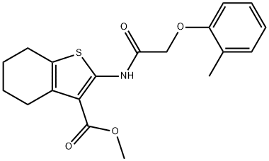 methyl 2-{[(2-methylphenoxy)acetyl]amino}-4,5,6,7-tetrahydro-1-benzothiophene-3-carboxylate Struktur