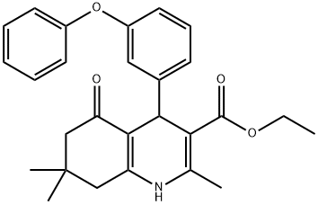 ethyl 2,7,7-trimethyl-5-oxo-4-(3-phenoxyphenyl)-1,4,5,6,7,8-hexahydro-3-quinolinecarboxylate Struktur