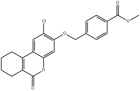 methyl 4-{[(2-chloro-6-oxo-7,8,9,10-tetrahydro-6H-benzo[c]chromen-3-yl)oxy]methyl}benzoate Struktur