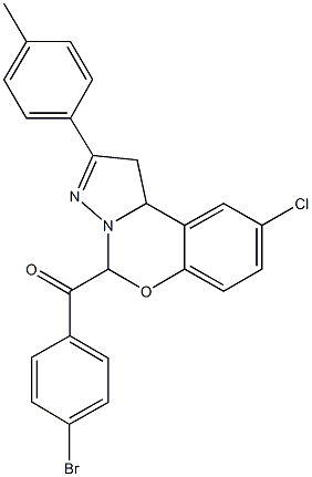 (4-bromophenyl)[9-chloro-2-(4-methylphenyl)-1,10b-dihydropyrazolo[1,5-c][1,3]benzoxazin-5-yl]methanone Struktur