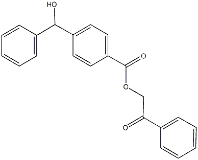 2-oxo-2-phenylethyl 4-[hydroxy(phenyl)methyl]benzoate Struktur