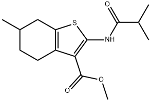 methyl 2-(isobutyrylamino)-6-methyl-4,5,6,7-tetrahydro-1-benzothiophene-3-carboxylate Struktur