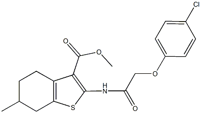 methyl 2-{[(4-chlorophenoxy)acetyl]amino}-6-methyl-4,5,6,7-tetrahydro-1-benzothiophene-3-carboxylate Struktur