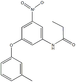 N-[3-nitro-5-(3-methylphenoxy)phenyl]propanamide Struktur