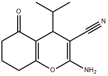 2-amino-4-isopropyl-5-oxo-5,6,7,8-tetrahydro-4H-chromene-3-carbonitrile Struktur