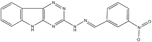 3-nitrobenzaldehyde 5H-[1,2,4]triazino[5,6-b]indol-3-ylhydrazone Struktur