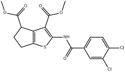 dimethyl 2-[(3,4-dichlorobenzoyl)amino]-5,6-dihydro-4H-cyclopenta[b]thiophene-3,4-dicarboxylate Struktur