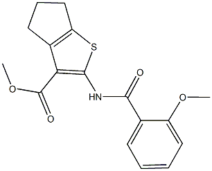 methyl 2-[(2-methoxybenzoyl)amino]-5,6-dihydro-4H-cyclopenta[b]thiophene-3-carboxylate Struktur